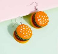 1pair Hamburger Drop Earrings