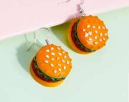 1pair Hamburger Drop Earrings