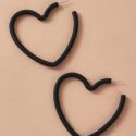 1pair Heart Shaped Cuff Hoop Earrings