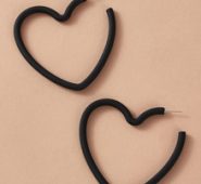 1pair Heart Shaped Cuff Hoop Earrings