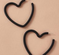 1pair Heart Shaped Cuff Hoop Earrings