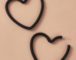 1pair Heart Shaped Cuff Hoop Earrings
