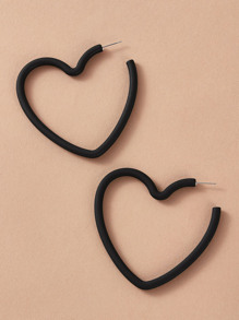 1pair Heart Shaped Cuff Hoop Earrings