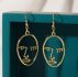 1pair Hollow Out Abstract Face Design Drop Earrings