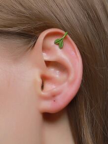 1pair Leaf Design Ear Cuff