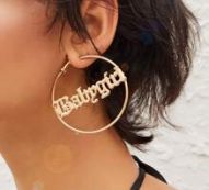 1pair Letter Decor Hoop Earrings