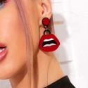 1pair Mouth Drop Earrings