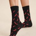 1pair Pepper Pattern Socks