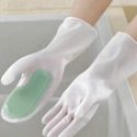 1pair Random Color Silicone Dishwashing Gloves