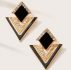 1pair Rhinestone Decor Geometric Earrings