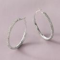 1pair Rhinestone Decor Hoop Earrings