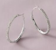 1pair Rhinestone Decor Hoop Earrings