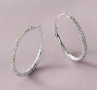 1pair Rhinestone Decor Hoop Earrings