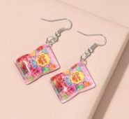 1pair Snack Bag Design Drop Earrings