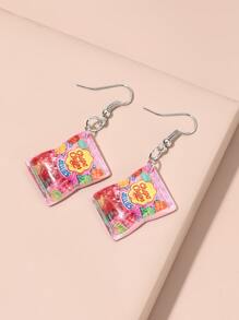 1pair Snack Bag Design Drop Earrings