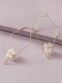 1pair Stone Decor Irregular Geometric Earrings