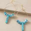 1pair Turquoise Geometric Drop Earrings