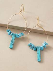 1pair Turquoise Geometric Drop Earrings