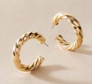 1pair Twist Hoop Earrings