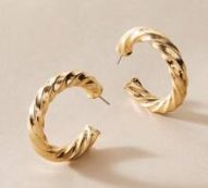 1pair Twist Hoop Earrings