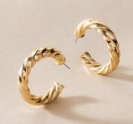 1pair Twist Hoop Earrings