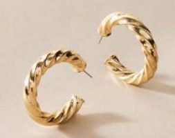 1pair Twist Hoop Earrings