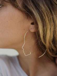 1pairs Face Design Earrings