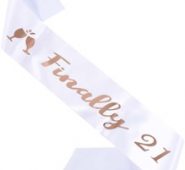 1pc 21th Birthday Party Sash