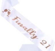 1pc 21th Birthday Party Sash