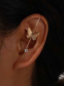 1pc Butterfly Decor Ear Cuff