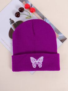 1pc Butterfly Embroidery Beanie