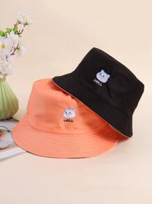 1pc Cartoon Embroidery Bucket Hat