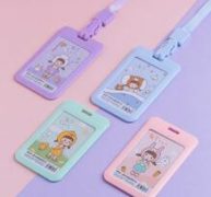 1pc Cartoon Graphic Random Card Cover With Lanyard