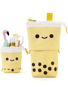 1pc Cartoon Milk Tea Pencil Case