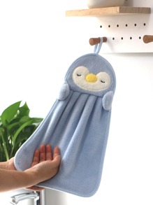 1pc Cartoon Penguin Pattern Hand Towel