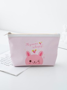 1pc Cartoon Rabbit Pattern Square Makeup Bag