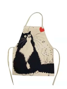 1pc Cat Print Apron