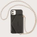 1pc Chain Detail Wallet iPhone Case