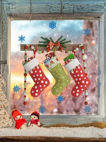 1pc Christmas Cartoon Graphic Wall Sticker