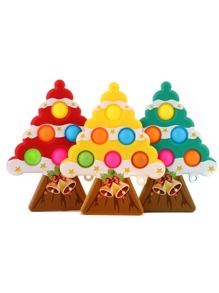 1pc Christmas Tree Shaped Random Color Push Pop Bubble