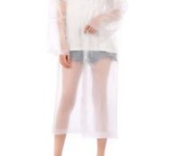 1pc Clear Hooded Raincoat