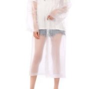 1pc Clear Hooded Raincoat