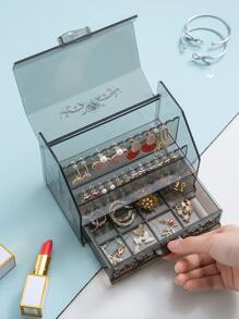 1pc Embossed Clear Jewelry Box