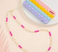 1pc Faux Pearl Beaded Lanyard