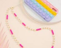 1pc Faux Pearl Beaded Lanyard