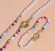 1pc Faux Pearl Beaded Necklace & 1pc Beaded Bracelet