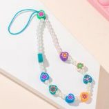 1pc Faux Pearl Beaded Phone Lanyard