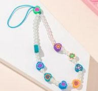 1pc Faux Pearl Beaded Phone Lanyard