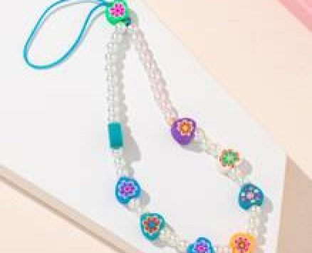 1pc Faux Pearl Beaded Phone Lanyard