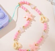 1pc Faux Pearl Beaded Phone Lanyard